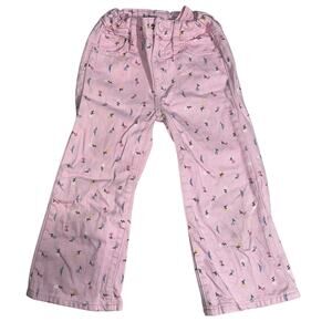 Old Navy Girls 5 Jeans Floral Hi Rise Baggy Wide Leg Denim Everyday Casual Basic